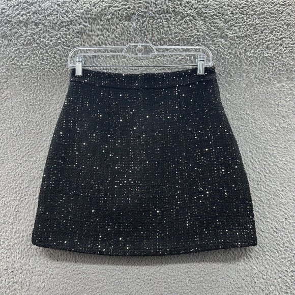 J. Inc Tube Skirt Women's Large Black Tweed Sequenced Tube Skirt Ladies L - Picture 12 of 15